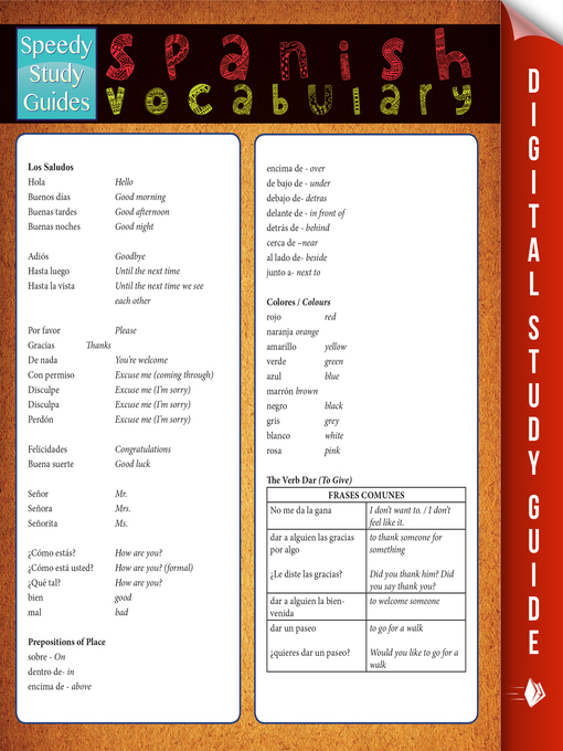 Title details for Spanish Vocabulary, Volume 2 by Speedy Publishing - Available